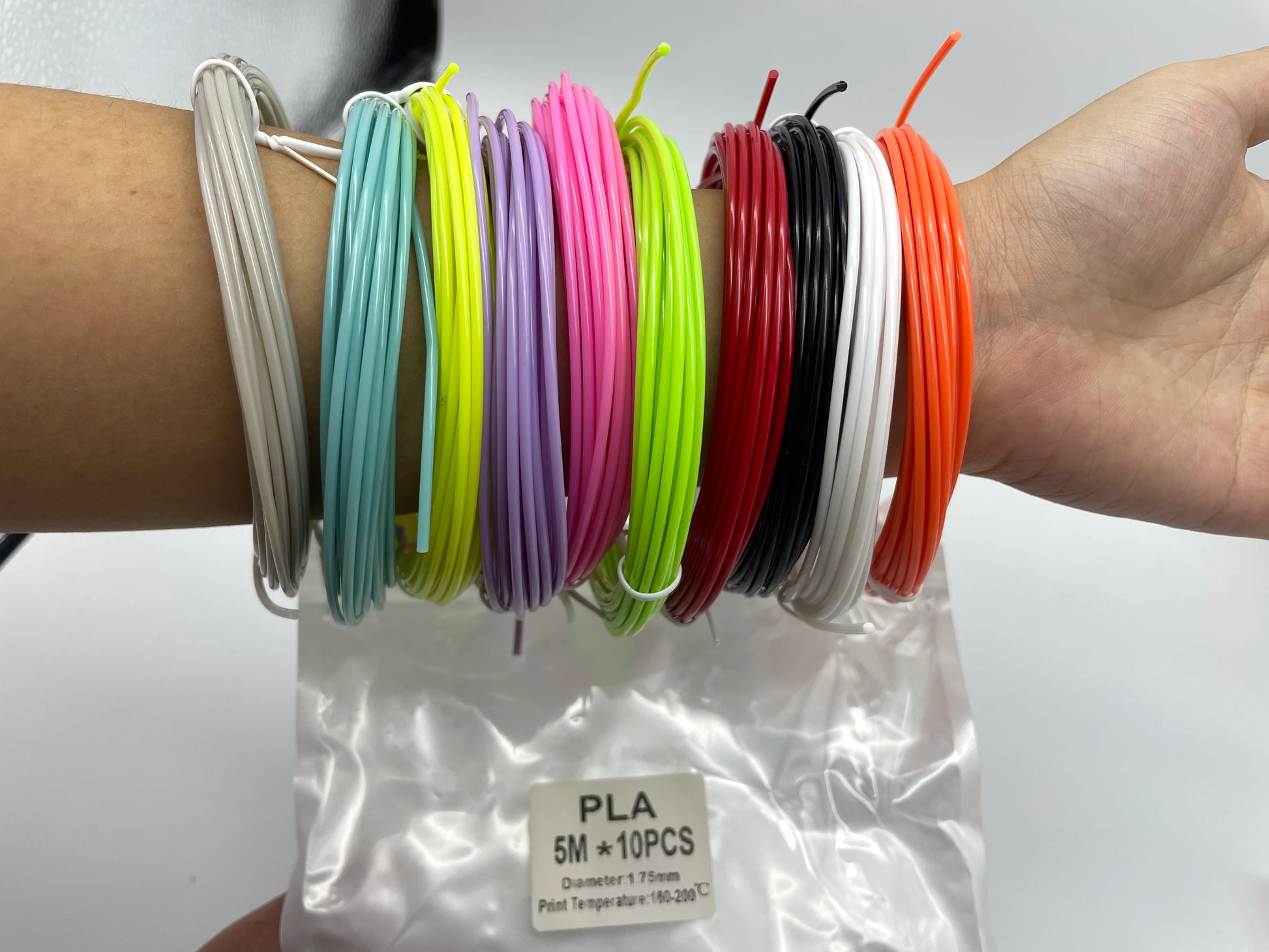 Colorful PLA filament spools for 3D printing pen gift set for kids in assorted bright colors