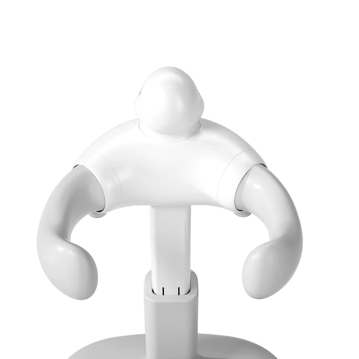 White duck shaped baby bath rack with smooth curved arms for safe infant support during bath time
