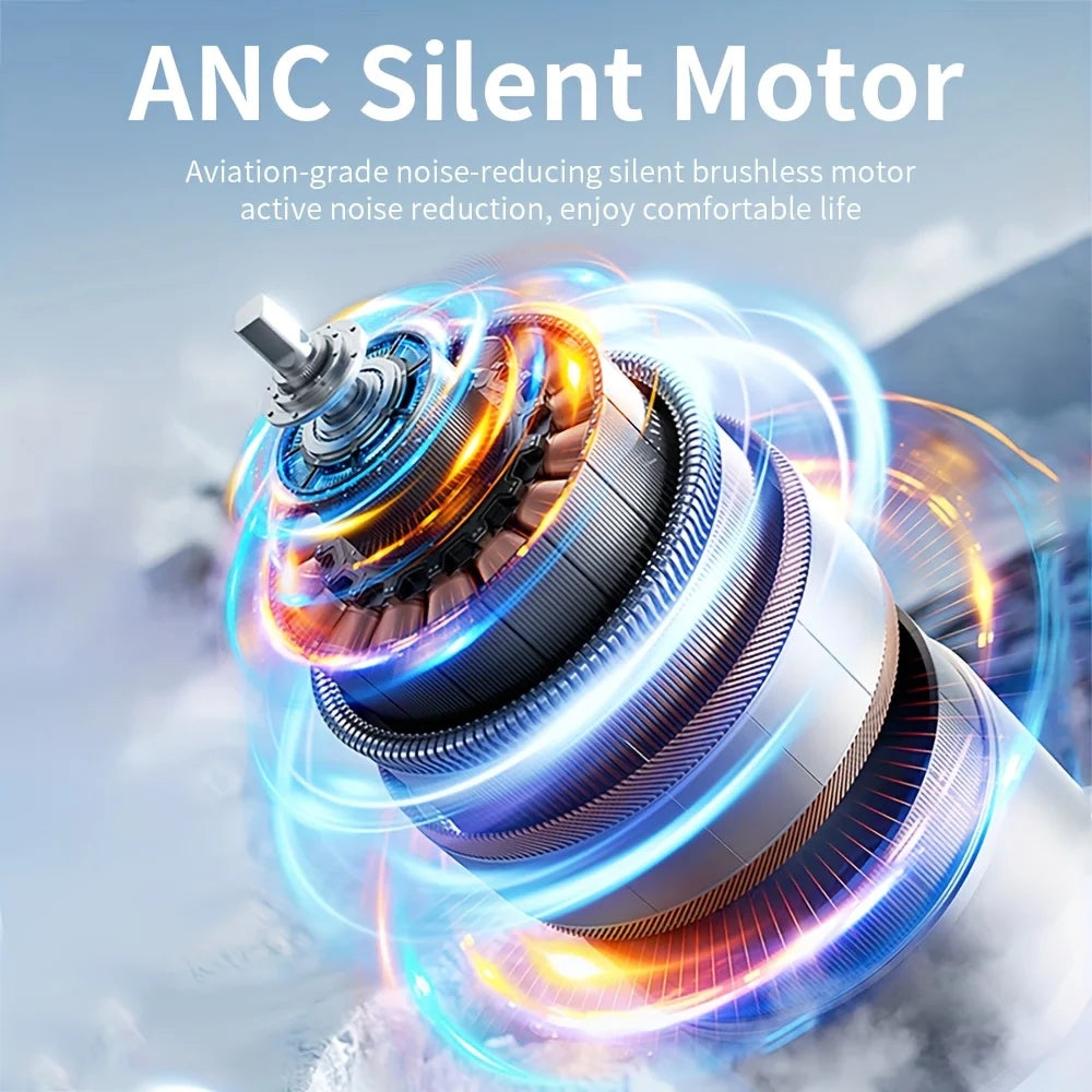 Pluxina ice compress cooling fan with aviation-grade ANC silent motor for noise reduction