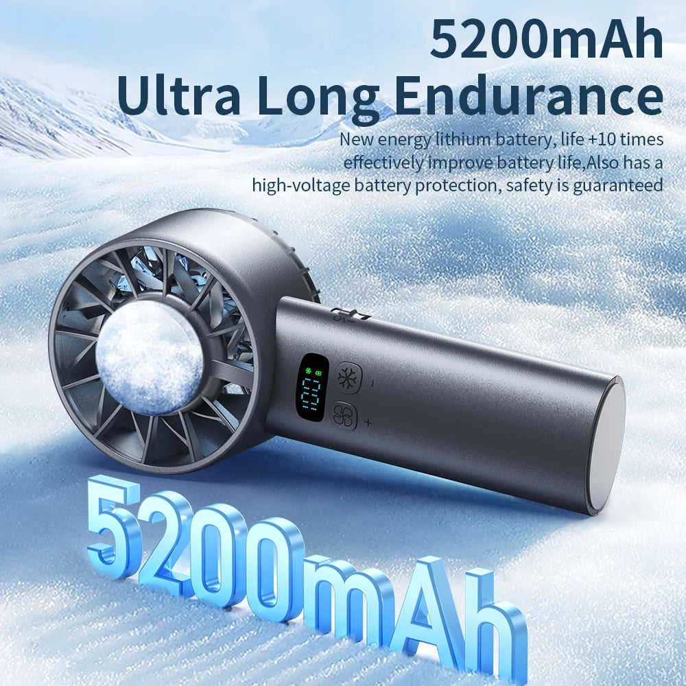 Pluxina ice compress cooling fan with 5200mAh ultra long endurance battery for extended use