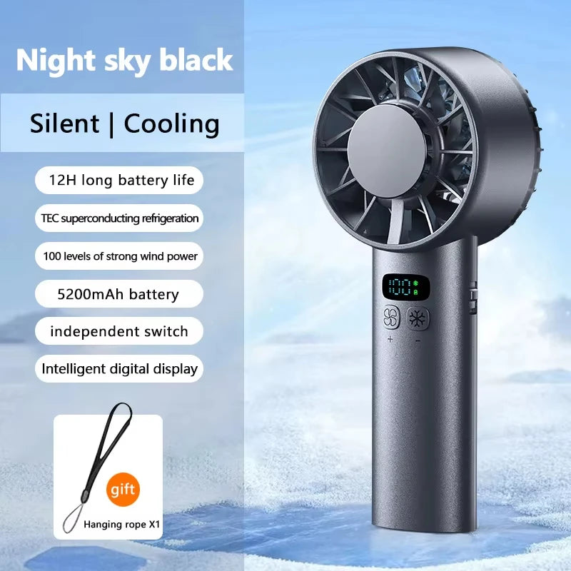 Pluxina night sky black ice compress cooling fan with silent operation and digital display