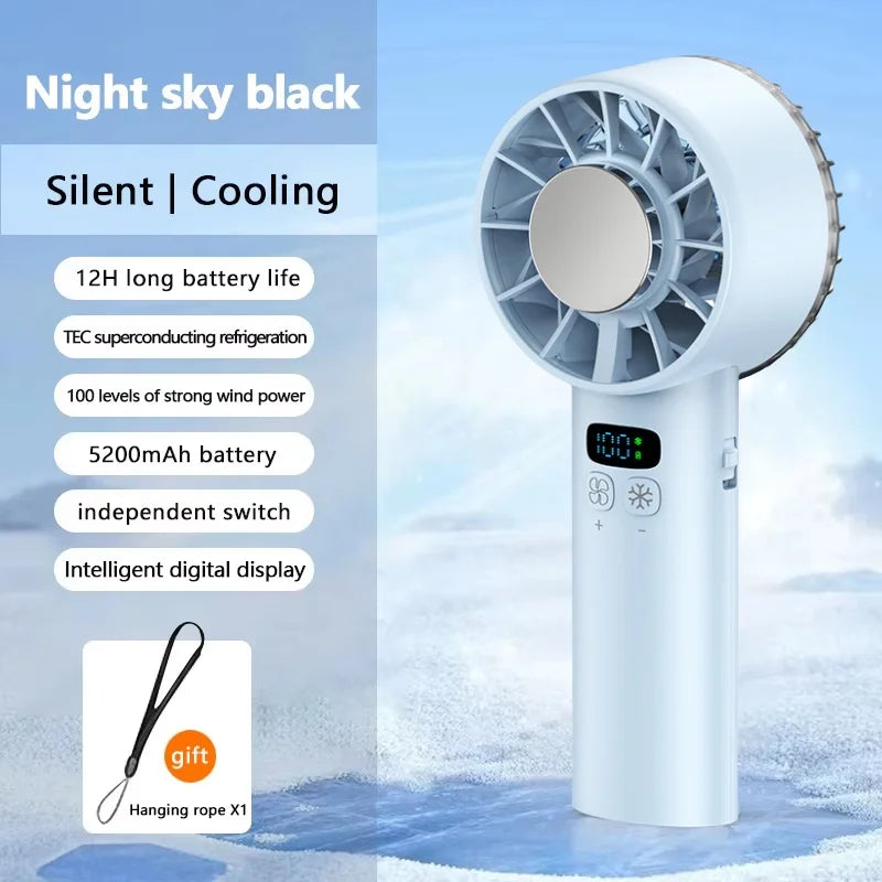 Pluxina night sky black ice compress cooling fan with digital display and long battery life