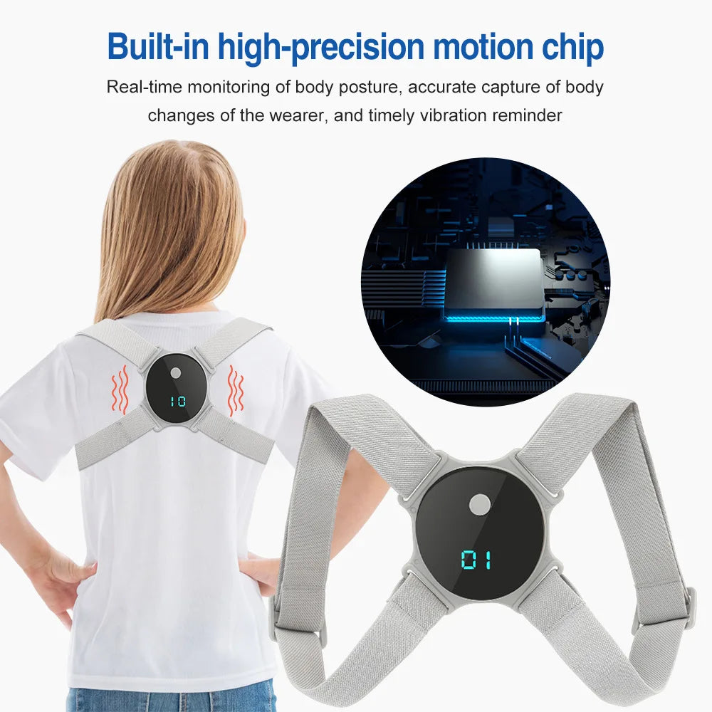 Pluxina intelligent posture corrector for adults with built-in high-precision motion chip and vibration reminder
