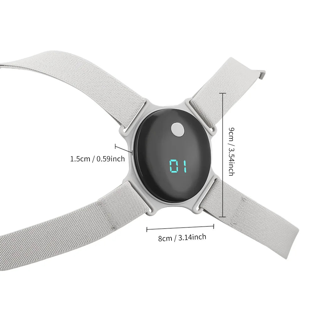 Pluxina intelligent posture corrector for adults with adjustable straps and digital display